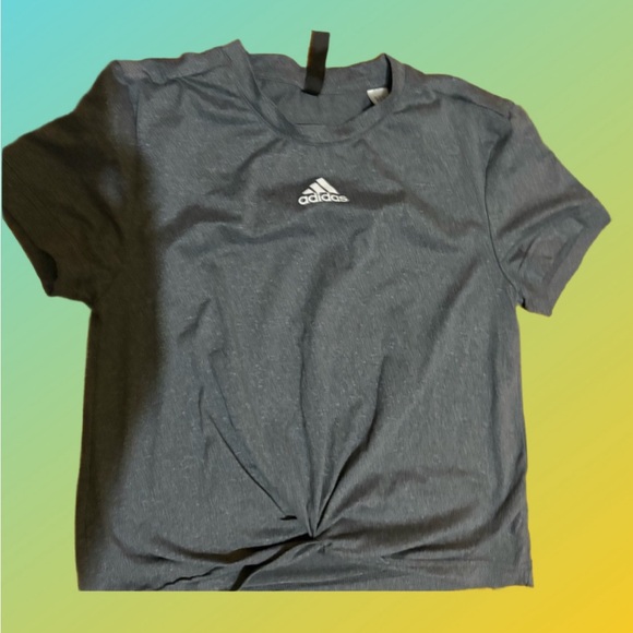 Adidas Charcoal Tee with White Logo - Picture 1 of 5